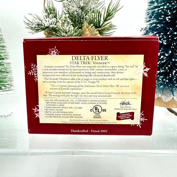 Hallmark Keepsake Ornament 2002 Delta Flyer Star Trek Voyager Light Voice - Picture 2 of 8